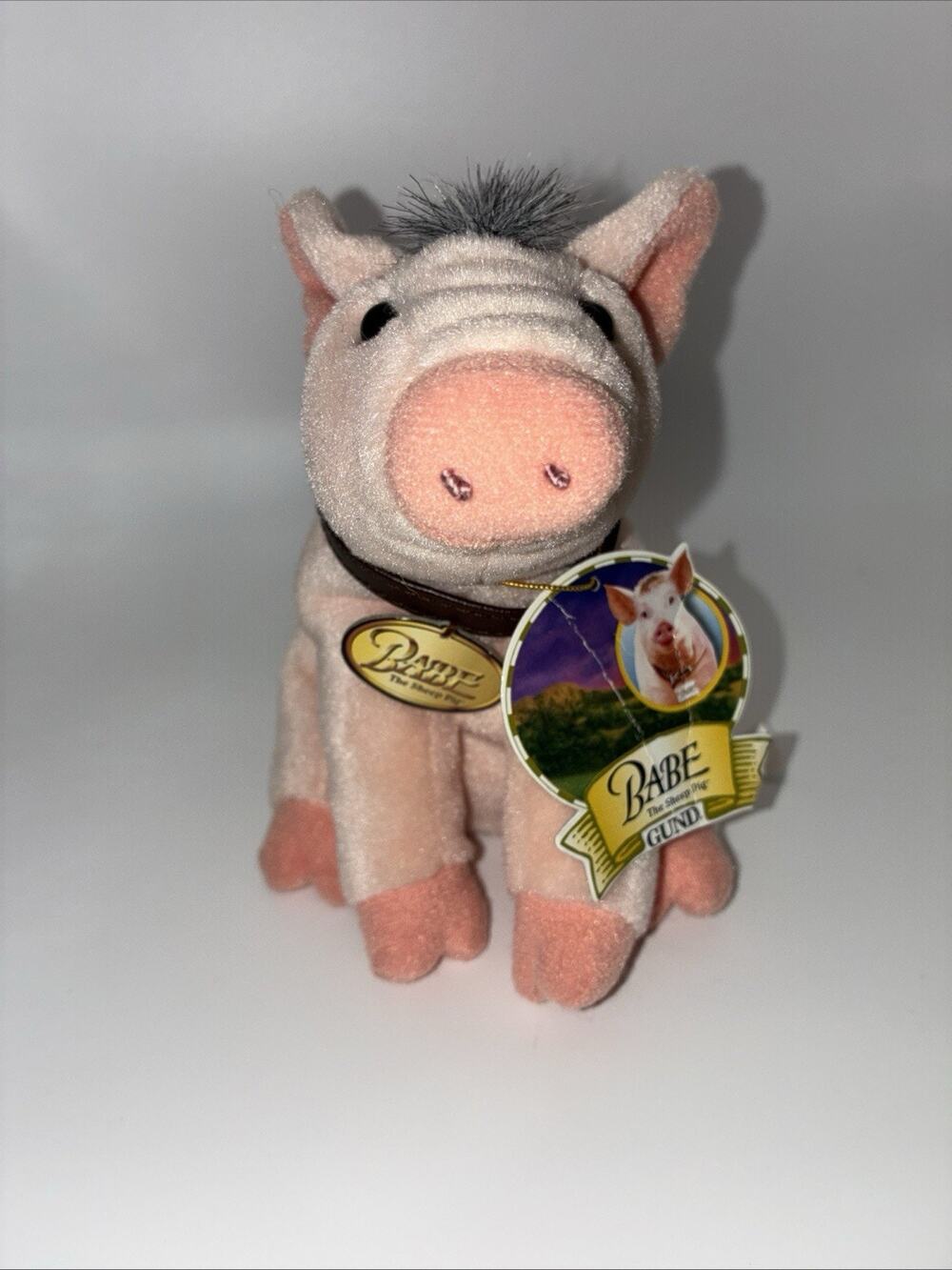 VTG 1997 Gund Pig Babe The Sheep Pig 5" With Collar & Tags Plush Stuffed Animal